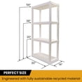 thumbnail image 2 of Hyper Tough Plastic Storage Shelves 5-Tier 75"H, 30"W, 14"D 2-Pack White 500 lbs Total Capacity, 2 of 7