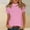 Pink, variant on Helii Women's Tops Mock Neck Solid Color Embroidered Short Sleeve T-Shirt Loose Soft Basic Tops Dressy Casual Summer Daily Outfits Black L