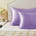 thumbnail image 6 of SUSIELADY Satin Pillowcases Queen Size Set of 2 Cooling Silk-Like Soft Pillow Covers with Hidden Zipper Envelope Closure for Men & Women, 20" x 30", Lilac, 6 of 7