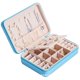 thumbnail image 1 of Caja de almacenamiento de joyas multifuncional con cremallera para pendientes, anillos y pendientes, portátil, de PU, sencilla y fresca, 1 of 6