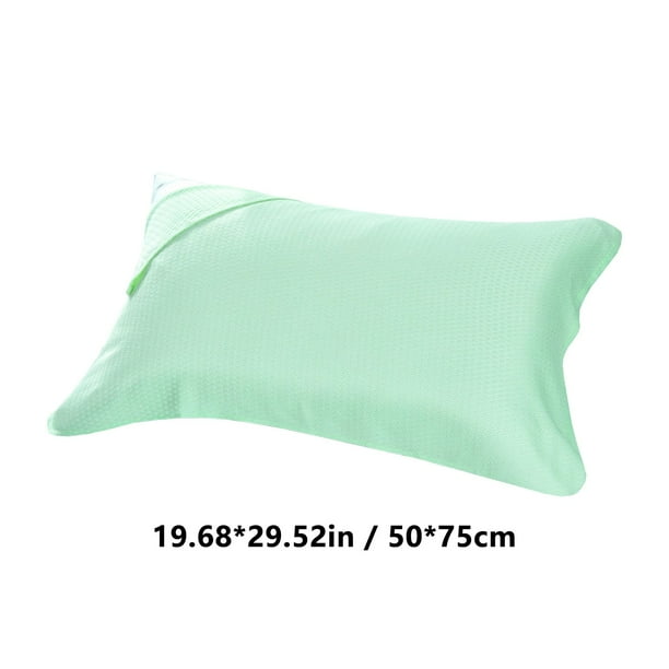 Funda de almohada de fibra de verano con tacto fresco, de punto de algodón, natural, para cama, para el cuidado del cabello, de seda.