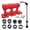Red, variant on Quickly Release Bicycles Front Fork Bracket Car Roof Rack Mount Aluminum Alloy Bike Block Fork Mount with Adapters