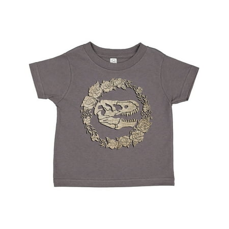 

Inktastic Tyrannosaurus Rex Skull with Flowers Gift Toddler Boy or Toddler Girl T-Shirt