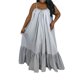 thumbnail image 1 of TRKIYQC Vestido largo sin mangas para mujer, correa de espagueti, color sólido, con lazo, sin espalda, bolsillos laterales, ajuste holgado, vestido de vacaciones TRKIYQC Moda, 1 of 6
