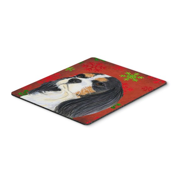 Carolines Treasures LH9324MP "Cavalier Spaniel Red and Green Snowflakes Holiday Christmas Mouse Pad Hot Pad or Trivet"