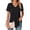 Black, variant on MOYIKO Blouses for Women Short Sleeve Shirts Dressy Casual V Neck Tunic Tops with Pleats