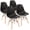 Black, variant on Modern Style Dining Chair Mid Century Modern DSW Chair, Shell Lounge Plastic Chair for Kitchen, Dining, Bedroom, Living Room Side Chairs Set of 4(Black)