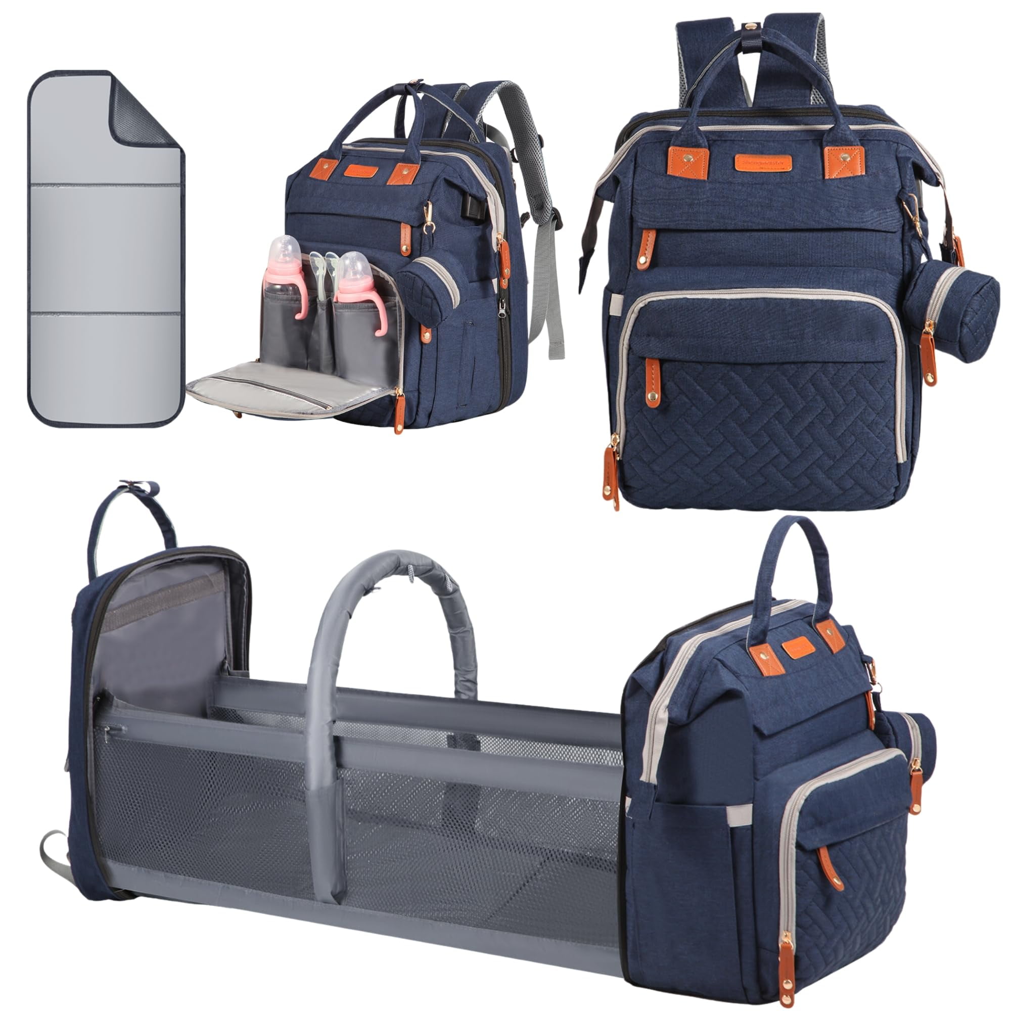 Baby Diaper Bag Backpack Shengmeister Large Waterproof Blue