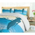 thumbnail image 5 of Ambesonne Beach Duvet Cover Set, Sea Shore Ocean Summer, Queen, Slate Blue Sky Blue, 5 of 6