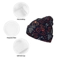 thumbnail image 3 of Picia Thanksgiving Seamless Pattern Pattern Knitted Beanie Hat for Men and Women , Unisex Winter Warm Stretchy Knit Cap Thick Fisherman Beanies Cuffed Plain Skull Caps, 3 of 6