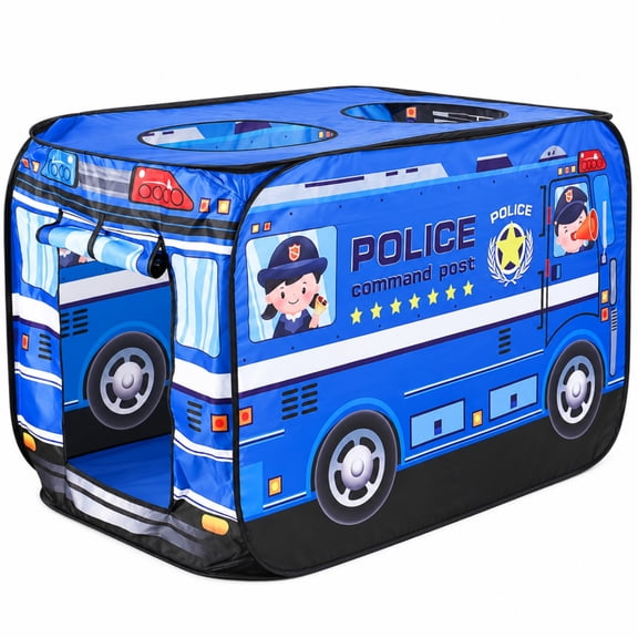 Pop Up Play Tent for Kids Aged 3-5 Years Old Boys and Girls : Police Car Playhouse Toy Play Tents for Toddlers 3-5 Kids Tent Indoor Outdoor Playhouse Toys for 3   Year Old, Police Car
