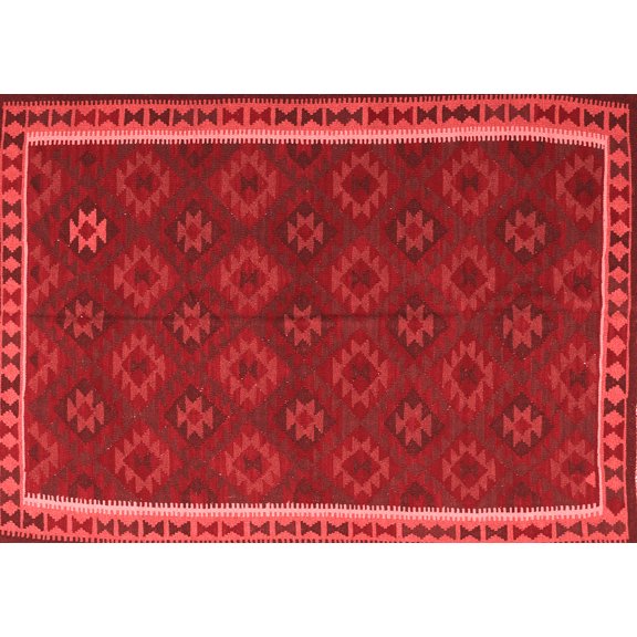 Ahgly Company Indoor Rectangle Southwestern Red Country Area Rugs, 5' x 7'