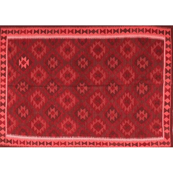 Ahgly Company Indoor Rectangle Southwestern Red Country Area Rugs, 5' x 8'