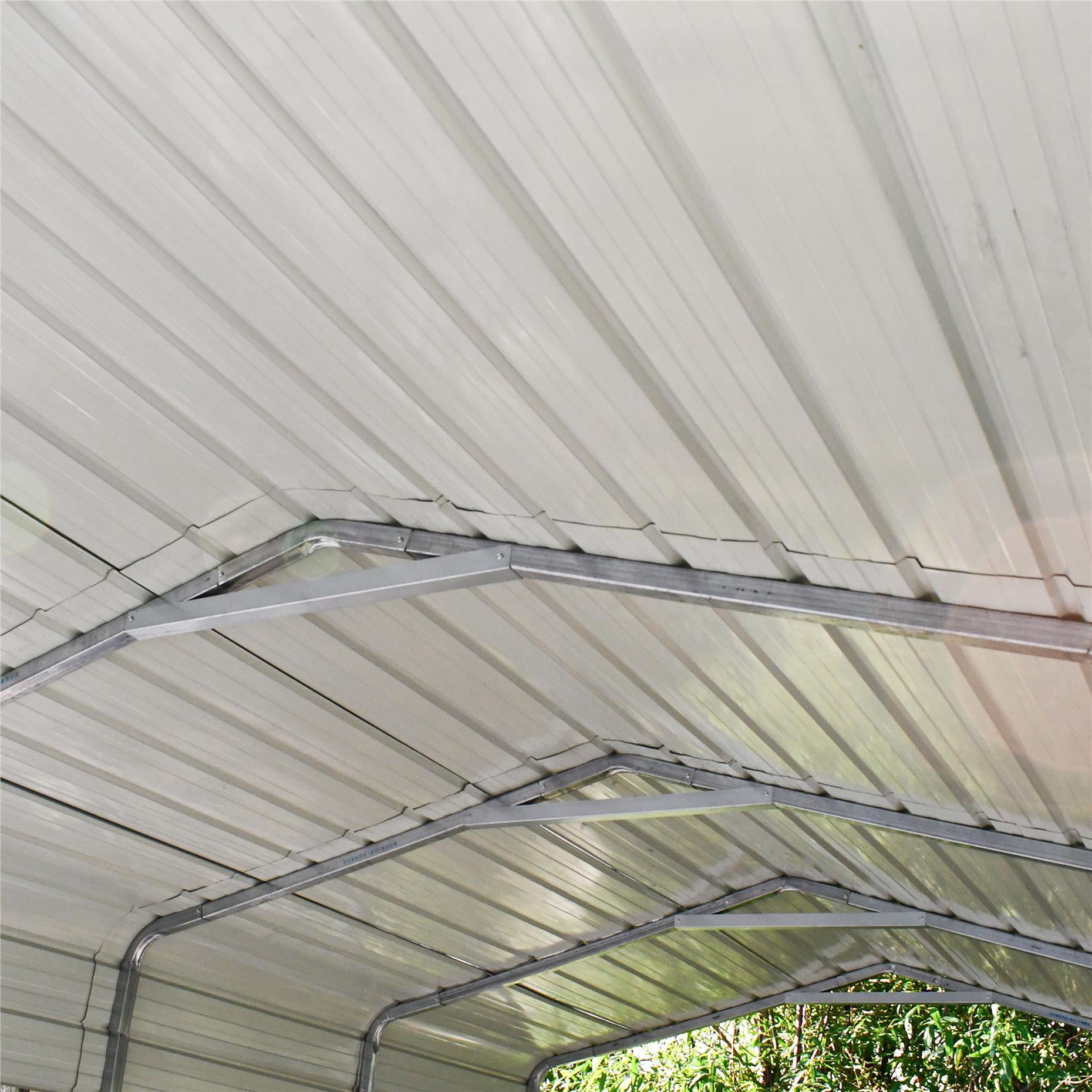 ALEKO Galvanized Steel Carport Canopy Shelter 12W x 30L x 10H ft Grey Color