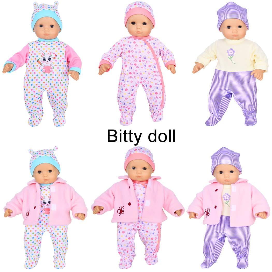  ENOCHT 3 Pieces Baby Doll Clothes Pink Dress with Coat Socks  for 14-18 Inch Doll Sweet Cute Doll Clothes for New Born 15 Inch Baby Dolls  : Toys & Games