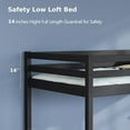 thumbnail image 3 of VINGLI Loft Bed Frame with Inclined Ladder, Solid Wood Loft Bed, 3 of 9