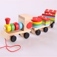 thumbnail image 4 of Vikszoy Car Toys for Kids Beech Wooden Train Children's Educational Early Education Building Blocks Color Matching Assembly Three-section Shape Drag Car Toy Educational, 4 of 4