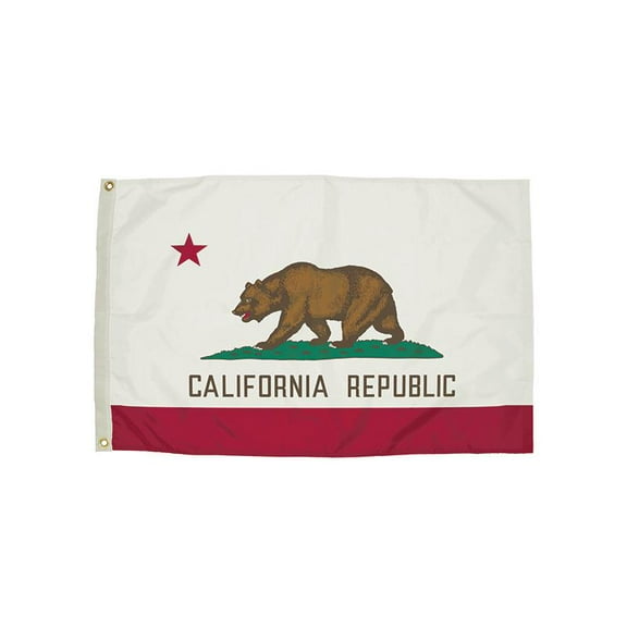 FlagZone Durawavez Nylon Outdoor Flag with Heading & Grommets, California, 3' x 5'