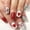 Hearts, variant on 24 count Valentine's Press Nails Short Square Nails Little Love Heart Nails White Glitter Line Design Artificial Stick False Nails Glue Nails for Women Valentines