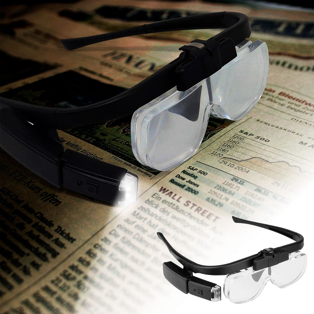 Adjustable Magnifying Glasses LED Headband Loupe Magnifier With Lamp Glasses Variable Focus
