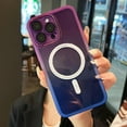 thumbnail image 3 of Magnetic iPhone 14 Pro Max Case Clear Shockproof with Camera Lens Protector Silicone Rainbow Phone Case Cover Compatible with MagSafe Purple Blue, 3 of 8