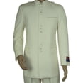 thumbnail image 2 of Mens Apollo  King  Banded Collarless suit Chinese Mandarin Wide leg AG97 Ivory, 2 of 11