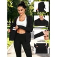 thumbnail image 4 of NELEUS Womens UPF 50+ Hooded Athletic Jackets High Collar Full Zipper with Thumb Holes Ponytail Hole and Pockets,Black,US Size S, 4 of 11