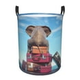 thumbnail image 6 of Lsque Elephant Sits pattern Laundry Hamper Basket, Tall Woven Rope Hamper Basket for Clothes, Lightweight Storage Basket, Collapsible Waterproof-Medium, 6 of 8