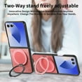 thumbnail image 6 of ELEHOLD Case for Samsung Galaxy Z Flip 7, Shockproof Leather Phone Case with Ring Stand, Raised Edge Protection and Car Mount Compatibility,Pink, 6 of 10