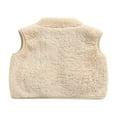 thumbnail image 3 of Infant Sleeveless Plush Vest Kids Solid V-neck Zipper Outerwear, 3 of 6