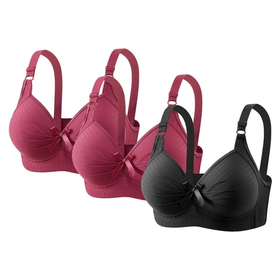 Bixock Women Underwear,Women Casual Bras,Women Comfortable Bras 3 Pack Wireless T Shirt Bra Seamless Thin Modest Underwear Everyday Underwear