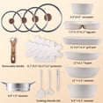 thumbnail image 2 of MCQ 17 Pcs Nonstick Cookware Set Pots and Pans, Non-toxic with Stay-Cool Handles for Kitchen, Beige, 2 of 8