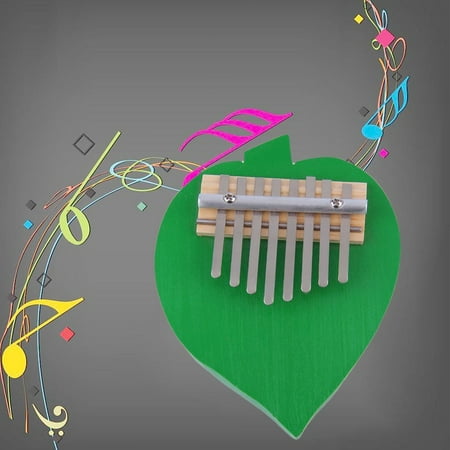 New Peach Heart Shaped 8 Keys Kalimba Mbira Thumb Piano Likembe Sanza Green