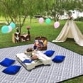 thumbnail image 3 of Picnic Blanket Waterproof 80"x60" Large Outdoor Foldable Purple Geometry Thicker Machine Washable Beach Blanket Waterproof Picnic Mat Portable for Picnics, Camping, 3 of 6