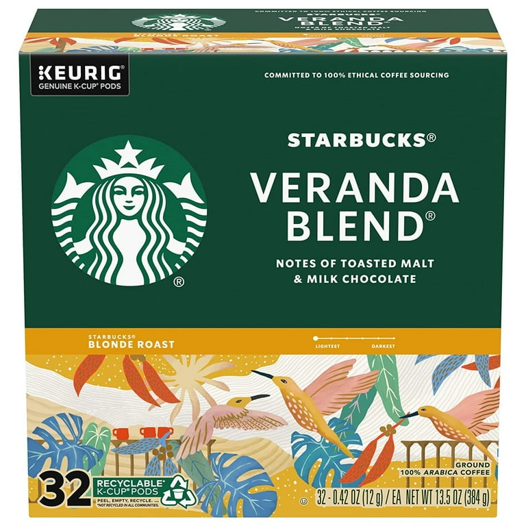 Starbucks Coffee K Cup Pods Veranda Blend Blonde Roast Coffee Notes Of Toasted Malt Milk Chocolate Keurig Genuine K Cup Pods 32 Ct K Cups Box Pack Of 3 Box Walmart