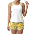 thumbnail image 5 of JULMCOMO Tankini Swimsuits for Women Sunflower Print Drawstring Crew Neck Sports Bathing Suit Beach Summer Two Piece Swimsuit Complexion XL, 5 of 6