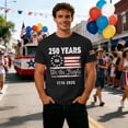 thumbnail image 3 of USA 250th Anniversary Shirt, 1776-2026 Shirts for Men Casual Short Sleeve Tops Black Size XL, 3 of 5