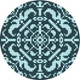 thumbnail image 1 of Ahgly Company Indoor Square Patterned Blue Lagoon Blue Area Rugs, 3' Square, 1 of 6