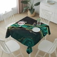 thumbnail image 6 of Green Marble Table Cloth Waterproof Tablecloths, Gold Abstract Vintage Modern Ombre Art Tablecloth Dining Table Cover for Kitchen Party Tabletop Outdoor, Square Tablecloth 60x60 Inch, 6 of 9