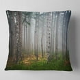 thumbnail image 2 of Designart Dense Misty Forest - Landscape Photography Throw Pillow - 16x16, 2 of 5