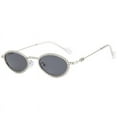 thumbnail image 5 of Lunettes de Soleil Rétro à Monture Ovale en Diamant pour Femme, Haute Qualité, Protection Solaire, Forme concave, Incrustées de Diamants, 5 of 5