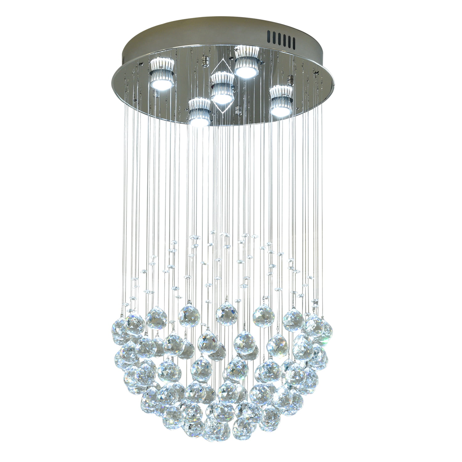 H32 X D18 SEFINN FOUR Shape K9 Raindrop Ceiling Light Modern Crystal Chandelier Single Ball