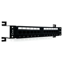 NewYork Cables 12-Port Cat6A Patch Panel Unshielded Horizontal 1U Wall Mount Ethernet Punch Panel