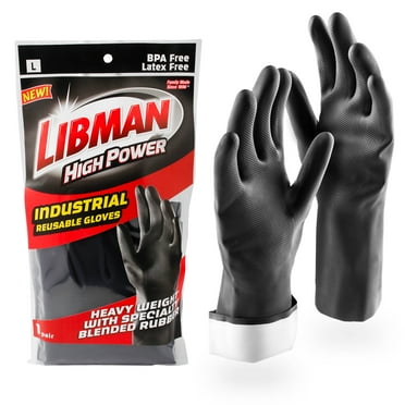 Libman Black Industrial Grade Rubber Blended Reusable Gloves