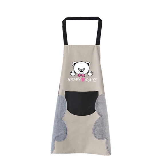 Yuarrent Delantal de cocina Cuello colgante Toalla de mano Bolsillo de limpieza Delantales de chef ajustables Monos a prueba de aceite Herramientas y accesorios para hornear Gris