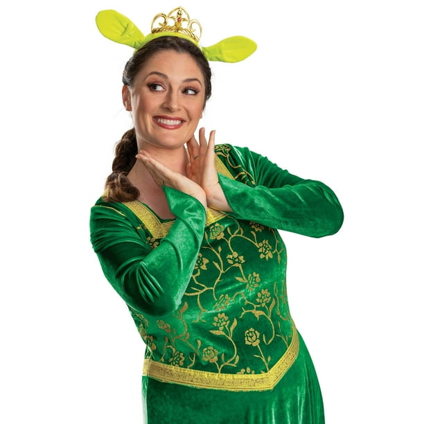 princess fiona dress Disguise Deluxe Shrek Costume for Women Regal Green Gown with Ogre Ears Headband for Halloween & Cosplay S : Clothing, Shoes & Jewelry a tiara Custom Princess Fiona Dress Ready