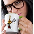 thumbnail image 2 of 3drose, Cute Funny Llama Playing Racquetball Sport Cartoon, 11oz Two-tone Green Mug, 2 of 6