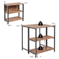 thumbnail image 2 of Patiojoy Table à Manger Pliante Étagères de Rangement en Bois d'Acacia pour Usage Intérieur et Extérieur, 2 of 10