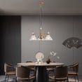 thumbnail image 2 of 3 Heads Gold Chandelier Hanging Ceiling Lamp Foyer Pendant Light Fixture E26 110V 6.69*7.87in, 2 of 17