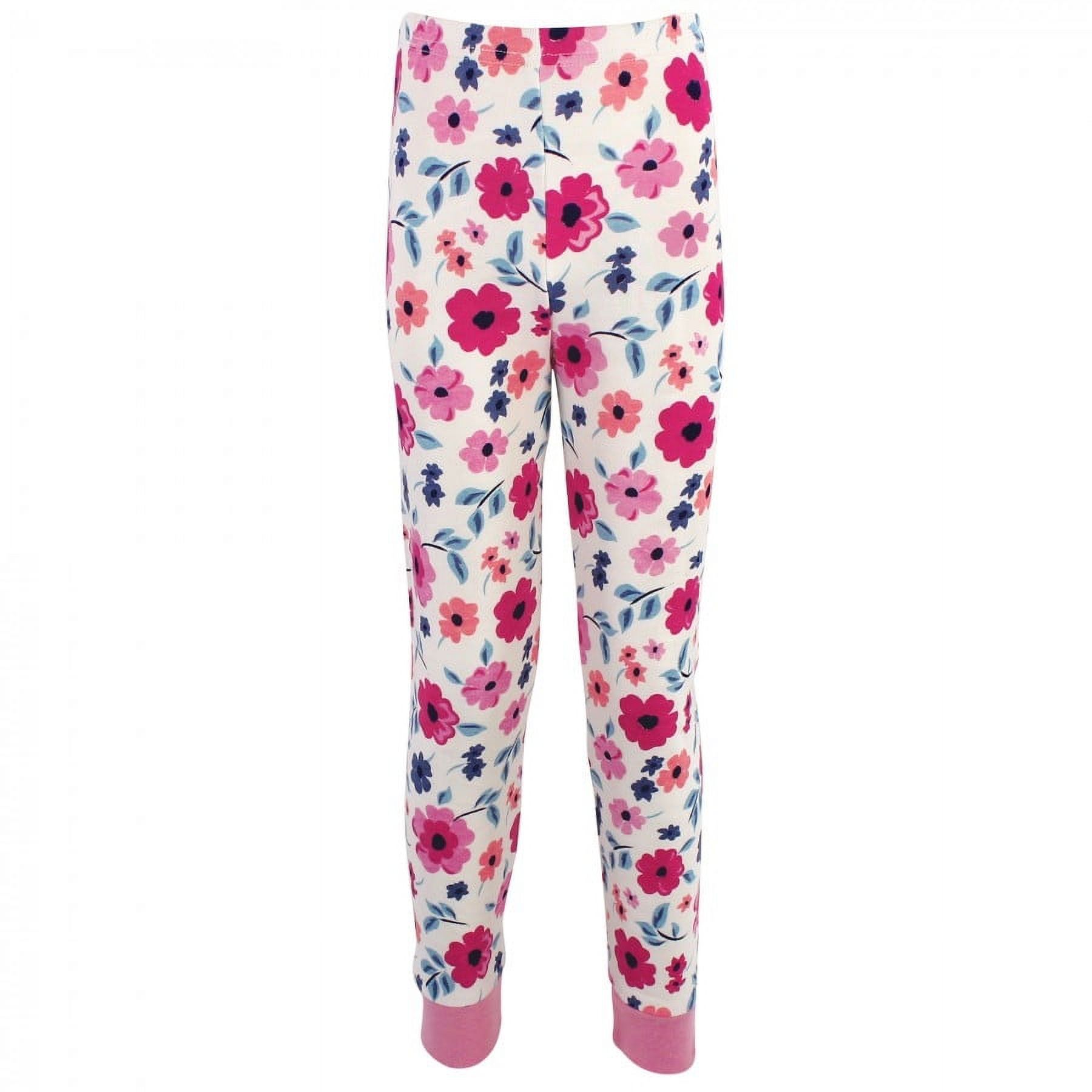 Touched by Nature Toddler and Kids Girl Organic Cotton Tight-Fit Pajama Set, Garden Floral, 8 Years